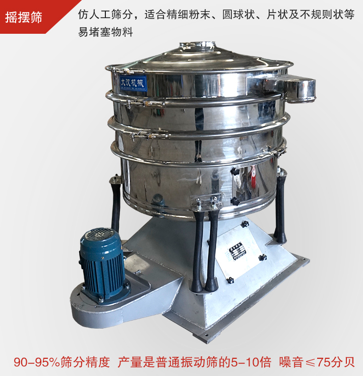 搖擺篩仿照人工篩分，可滿足高精度、高產量篩分要求